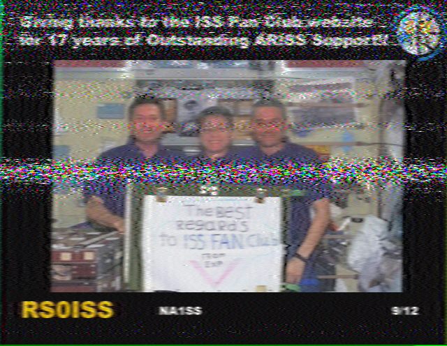 استقبال ISS SSTV وتجارب الراديو المعرف برمجياً (SDR): بثوث بطيئة مستقبَلة من المحطة الفضائية الدولية وهوائياتنا.