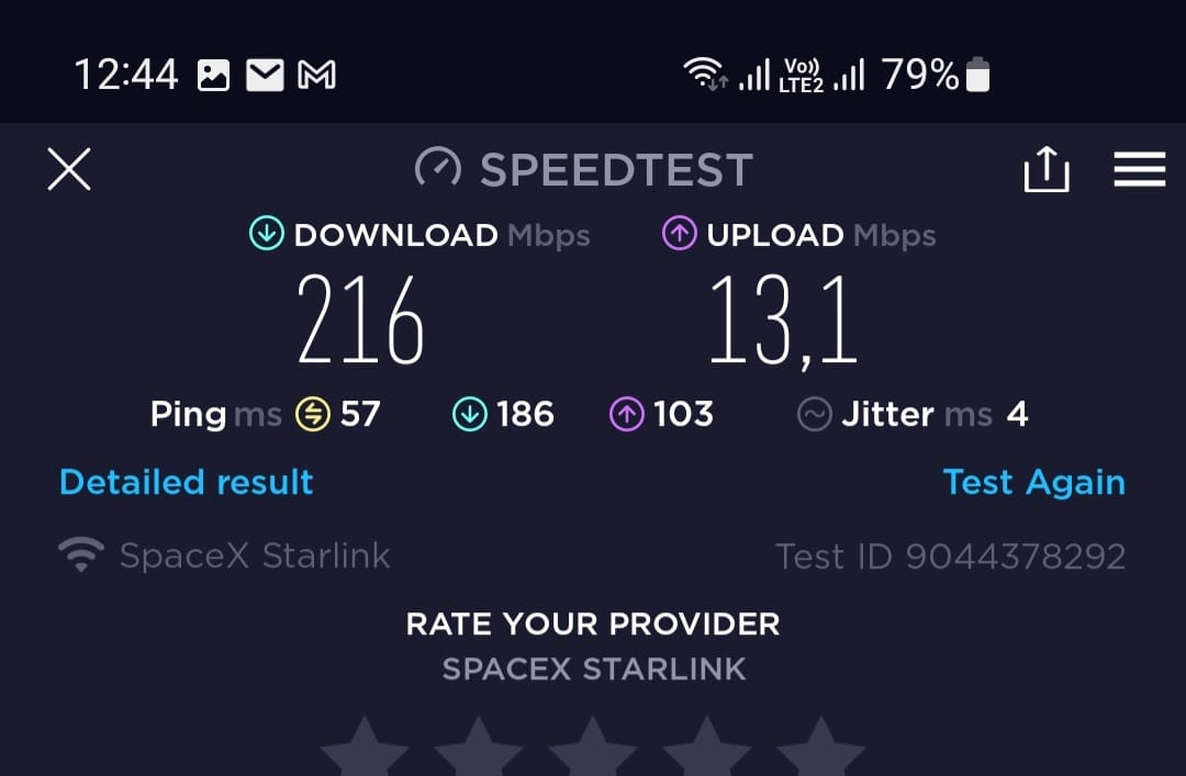 اختبار محطة STARLINK.